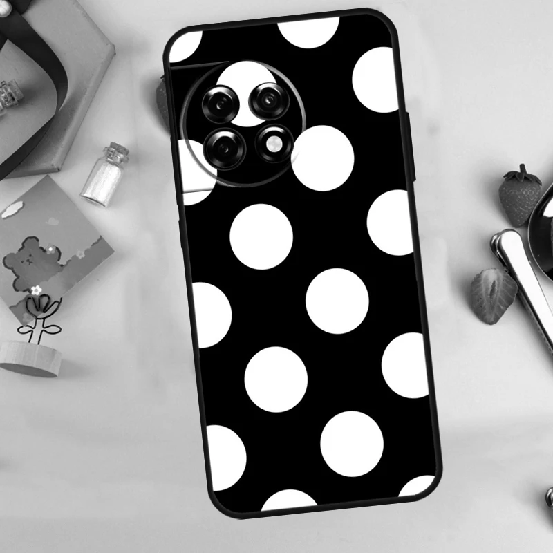 Chic Black and White Polka Dot Phone Case Cover