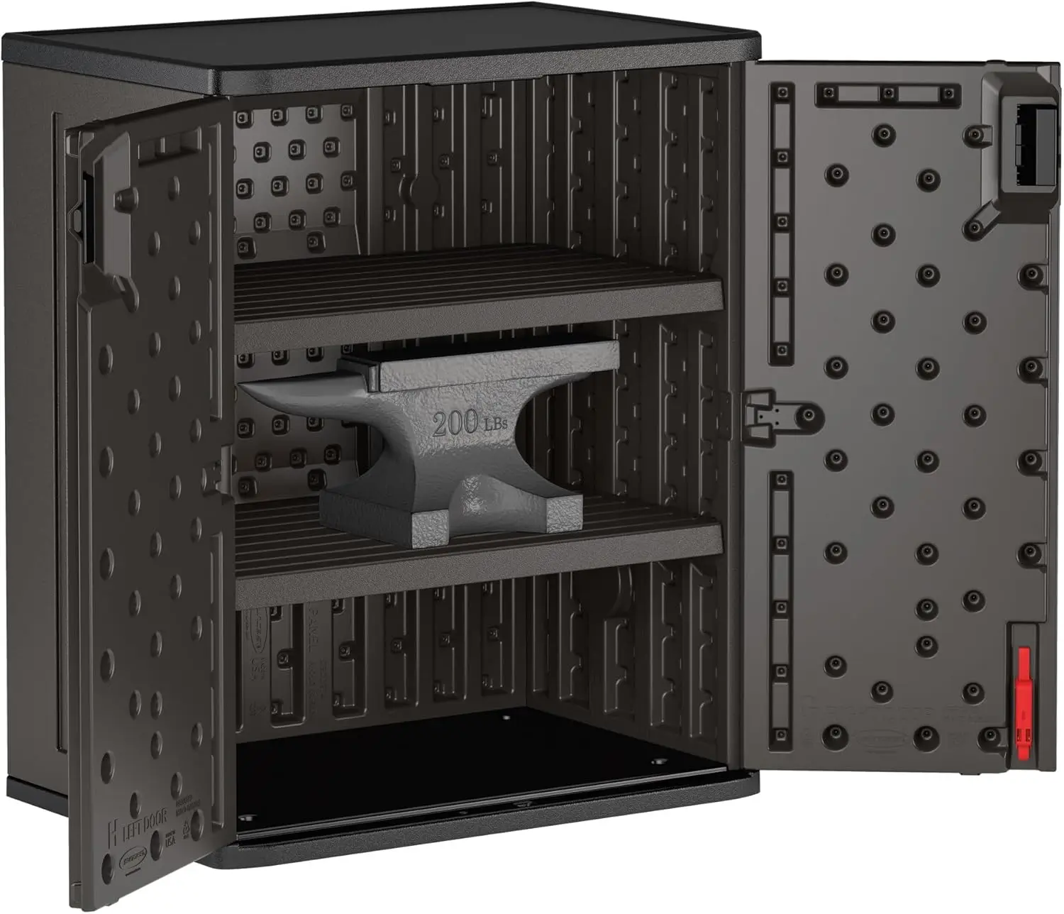 9 Cubic Ft. Heavy-Duty Resin Cabinet with 2 Shelves, Black 3