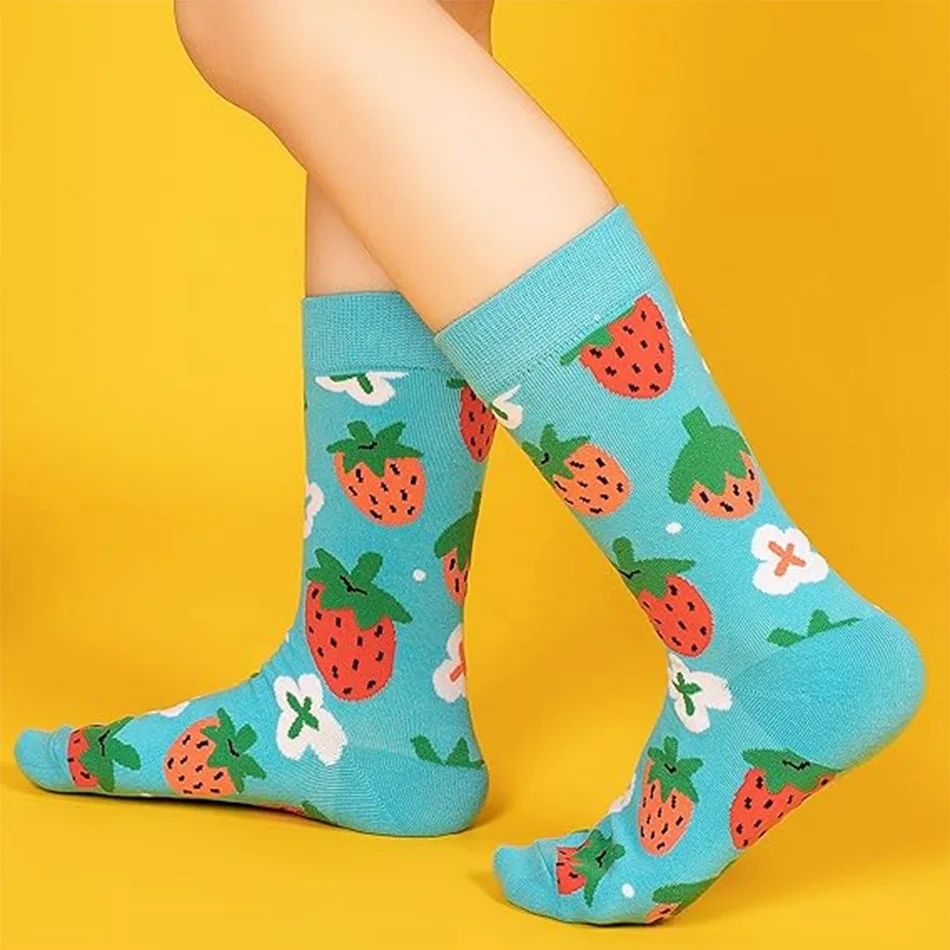 High-Quality Kawaii Cartoon Animal & Fruit Trendy Women's Socks - Harajuku Happy Collection