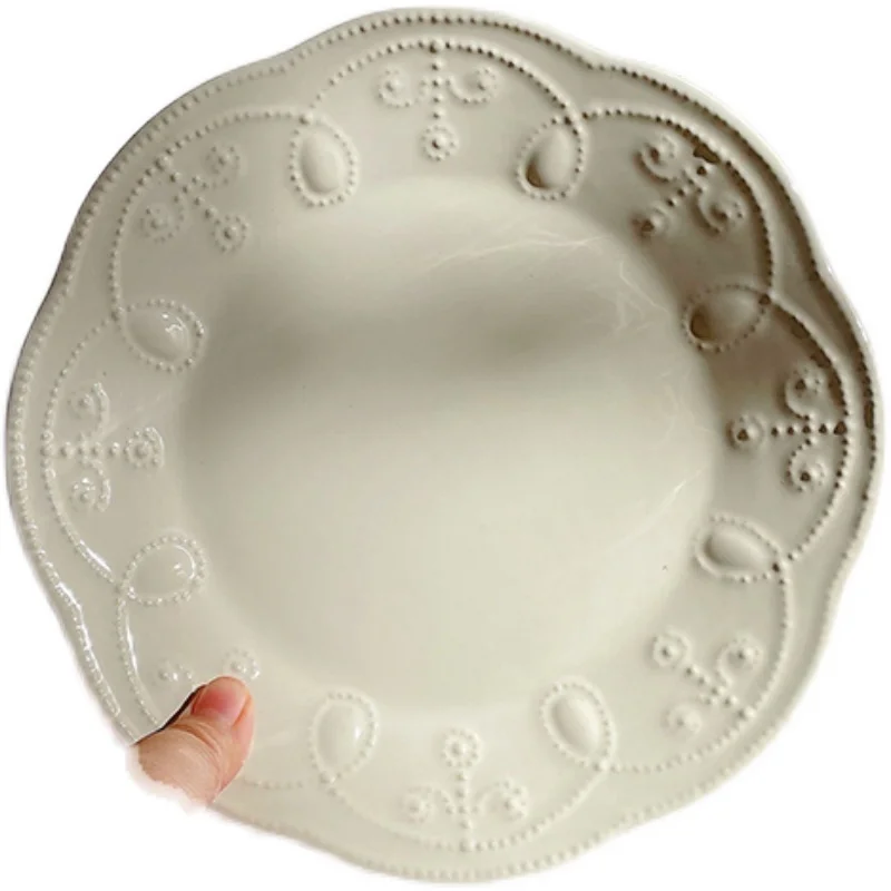 

Ceramic Plate Special Tableware Western Food Plate Creative Household Dinner Plate round Steak Plate Dinner Plate Deep Dish