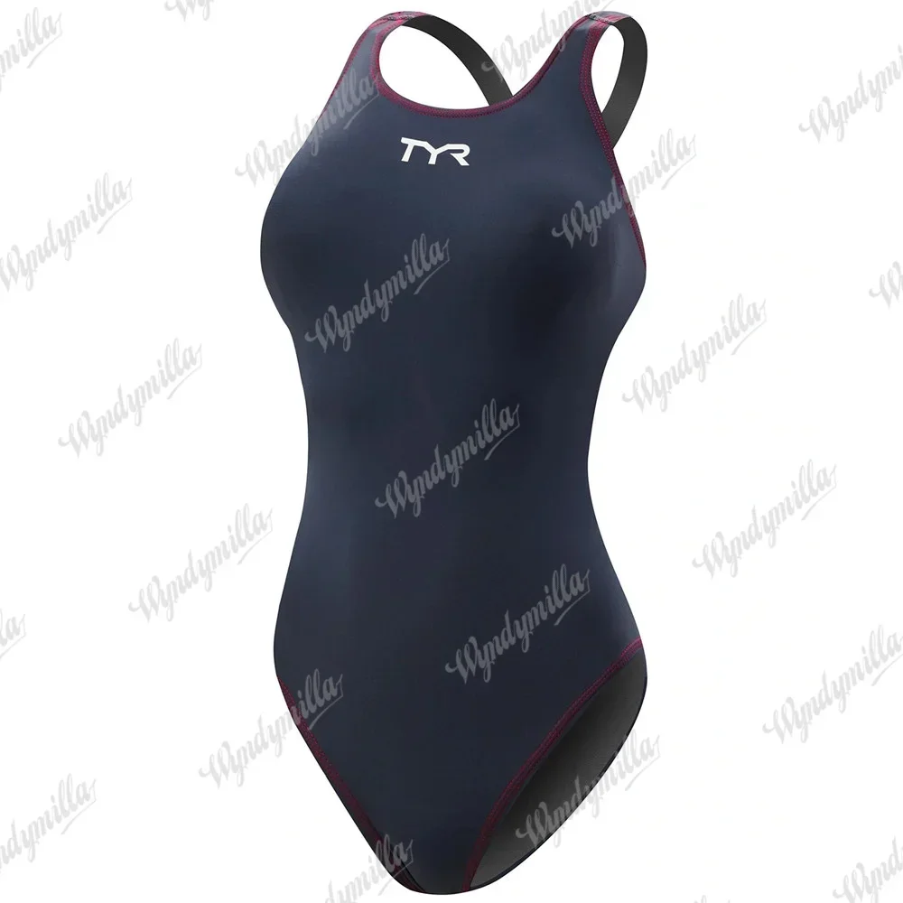 Women Swimsuit Tyr Wide Shoulder Straps Open Water Practice Swimwear Triathlon Physical Fitness