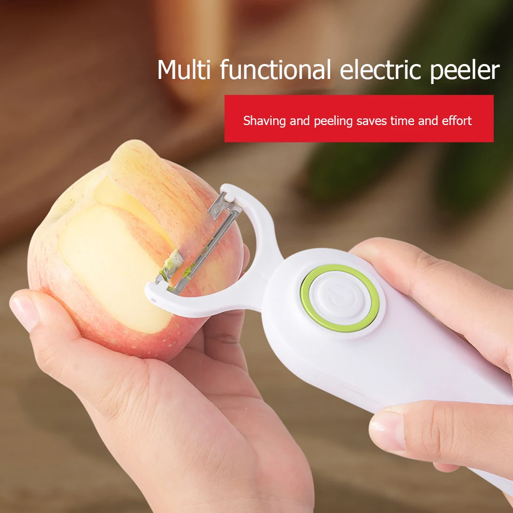 Electric Peeler with 3 Cutter Heads Mini Electric Peeler USB Rechargeable Stainless Steel Safety Lightweight Home Kitchen Tool 5