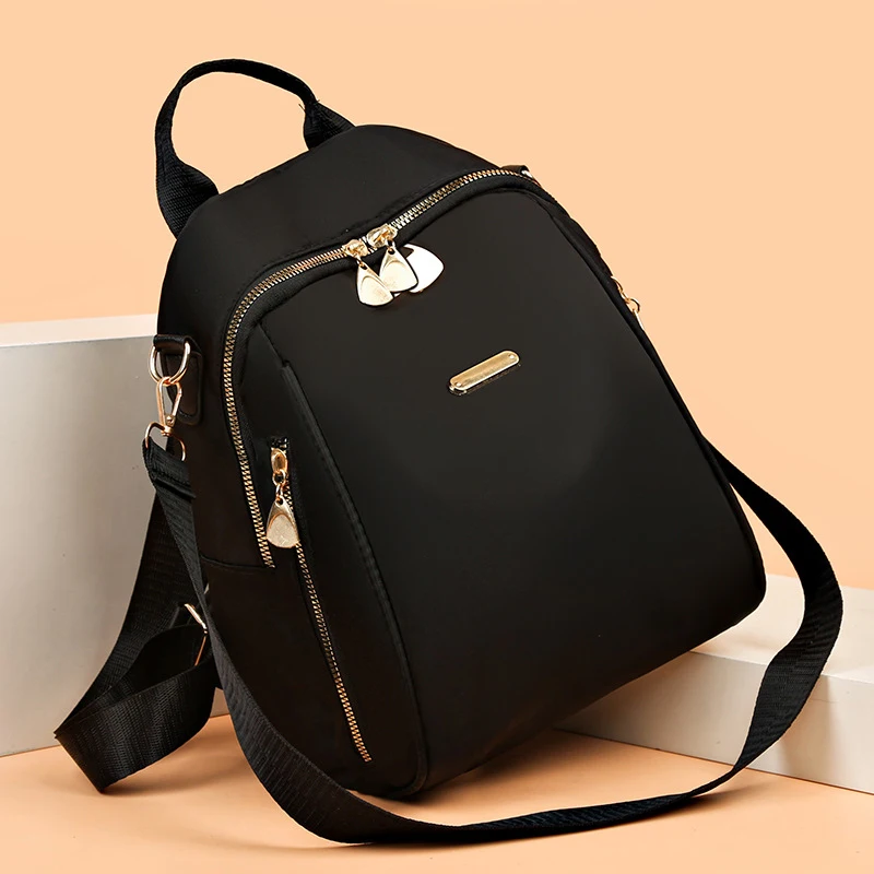 Simple Black Large Capacity Backpacks Women Travel Bag Solid Student Schoolbag Backpack Unisex Bags High Street Summer Holiday