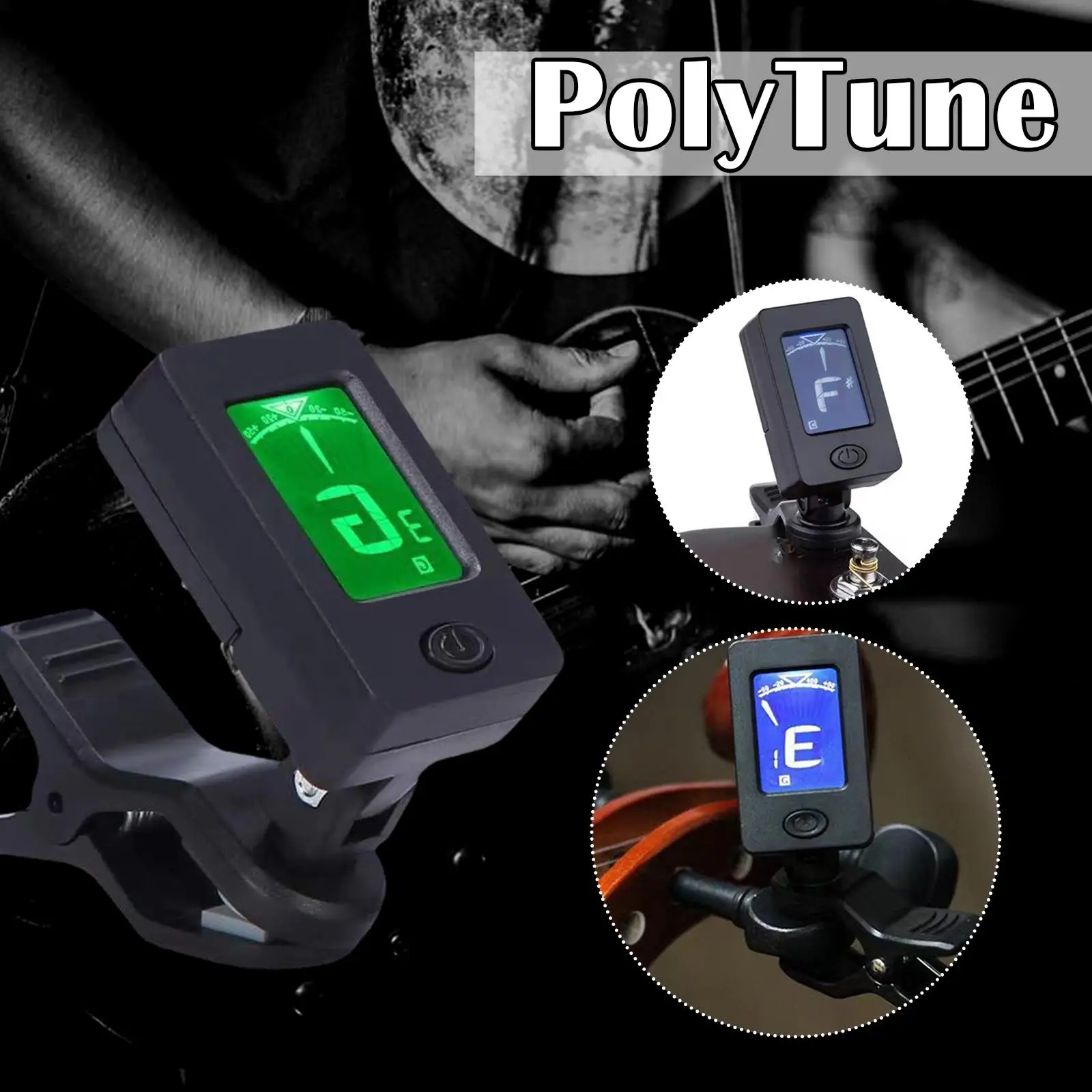 1pcs Professional Clip-On 360 Degree Acoustic Guitar Tuner LCD Screen Electric Digital Tuner For Acoustic Guitar Accessories