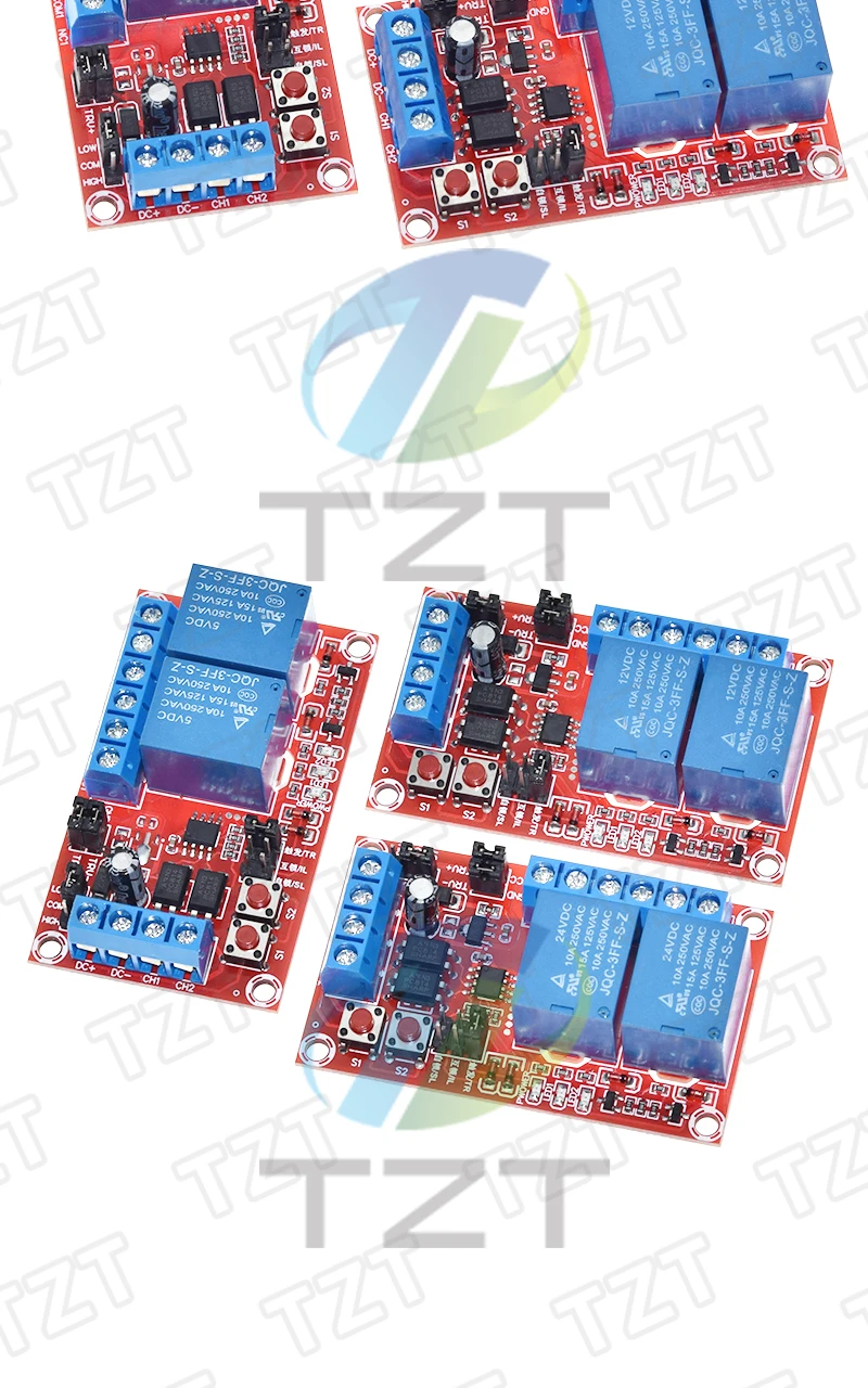1/3 Stück 2-Tasten Selbstverriegelndes Interlock-Relaismodul mit drei Optionen, High-Low-Trigger, 5V/12V/24V, mit Schalter und Licht – Detail 6