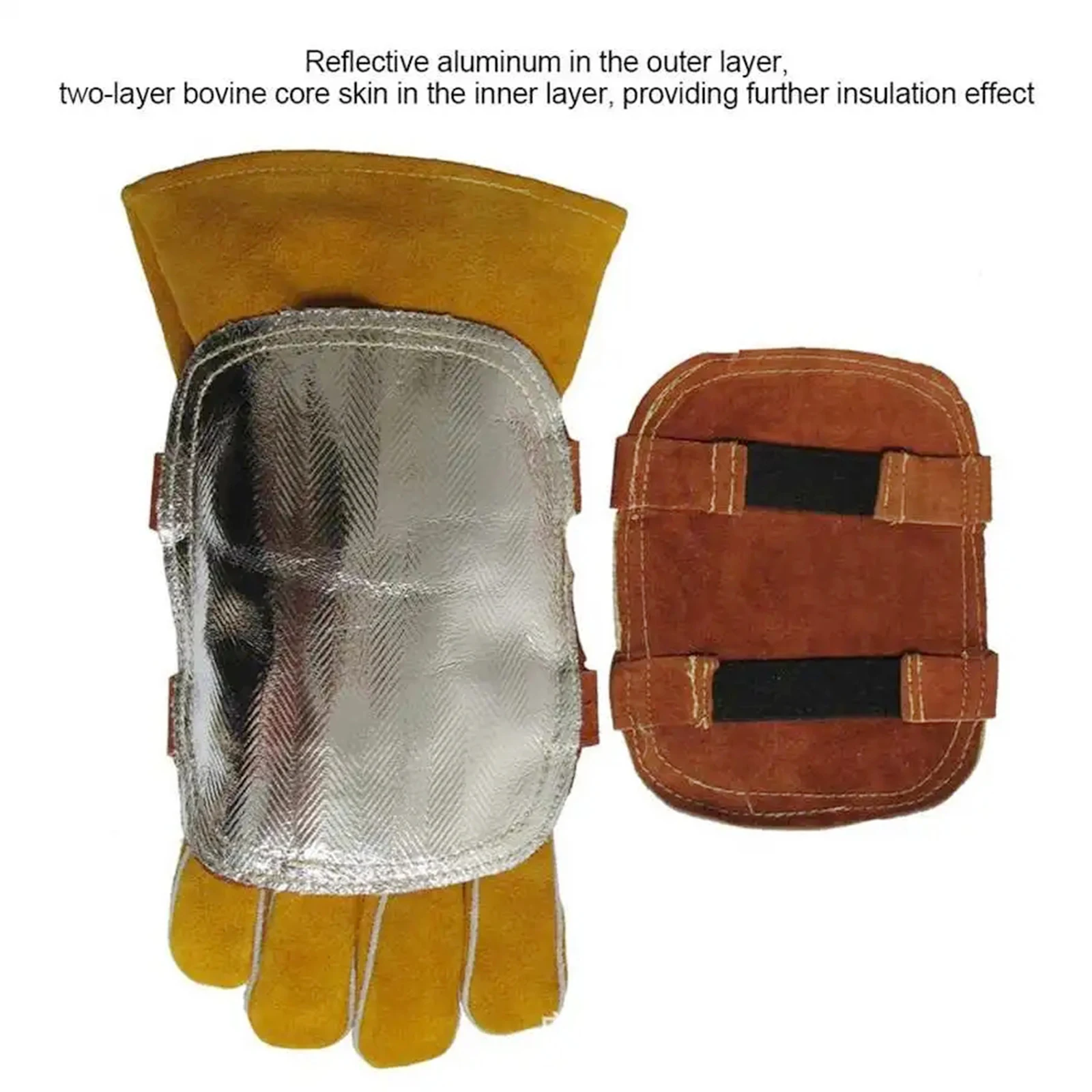 Fireproof Gloves Pad Welding Hand Pad Welding Glove Heat Shield work gloves protective gloves flame retardant gloves For Cutting Camping Welder Furnace Metal Smelting
