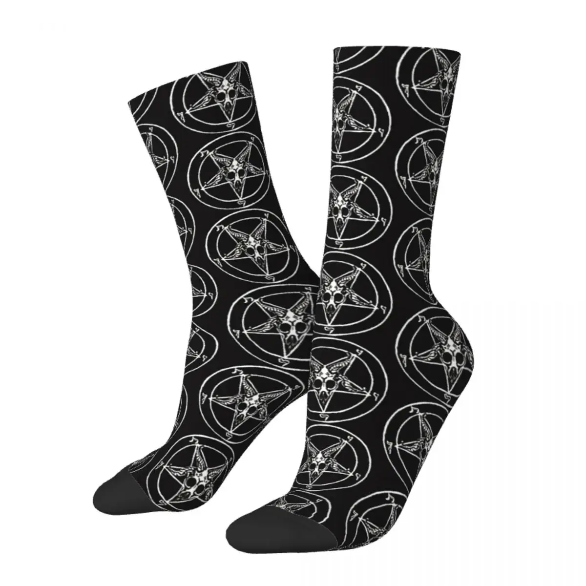 

Happy Men's Socks Baphomet Pentagram Retro Harajuku Street Style Casual Crew Crazy Sock Gift Pattern Printed