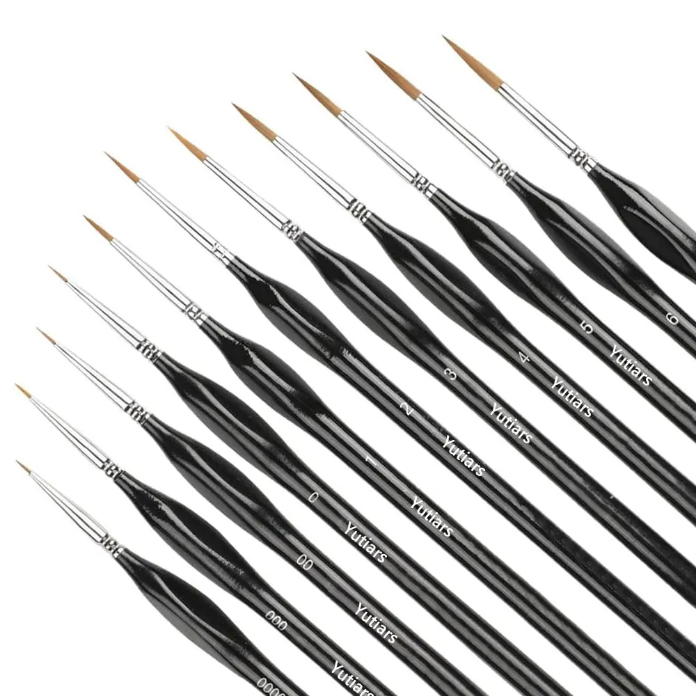 Paint Brushes 11pcs Fine Detail Durable Miniature Micro Detail Brush Set Small Fine Tip For Wa