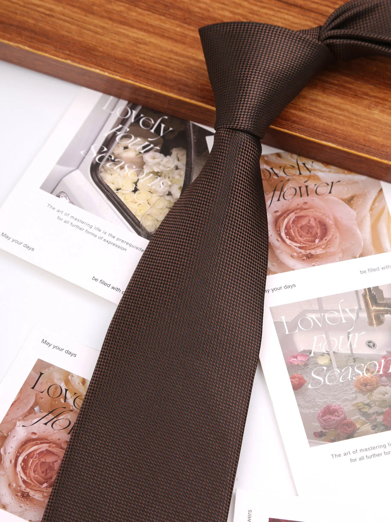Mode 8 cm Breite Polyester Krawatte Für Männer Business Meeting Formale Jacquard Gestreiften Plaid Dünne Krawatte Täglichen Verschleiß Krawatte geschenk – Detail 16