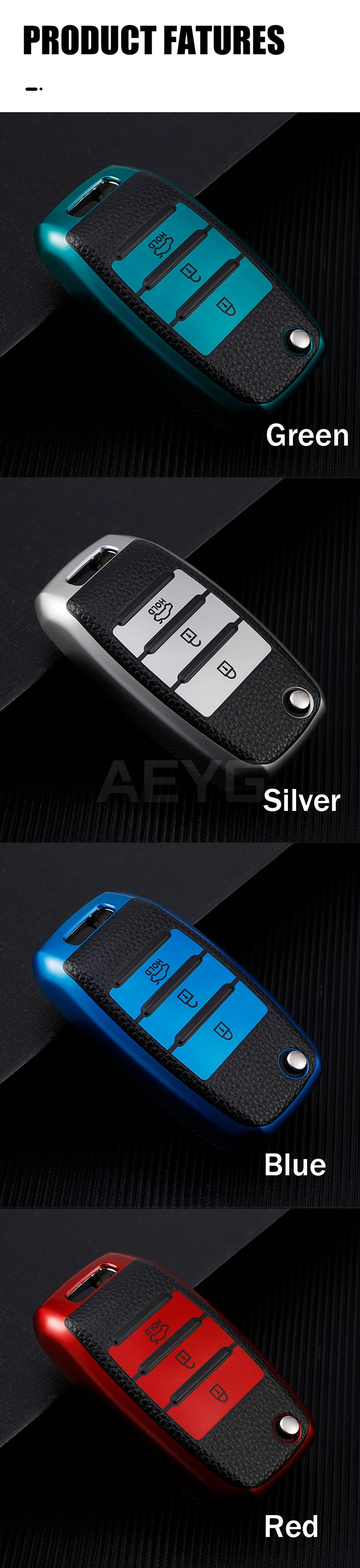Cover Chiave/telecomando per KIA RIO K2 K3 K5 Optima Sorento Forte Sportage Cerato Ceed Picanto - S367ec914c65c47c0b5d3d83e23752276f