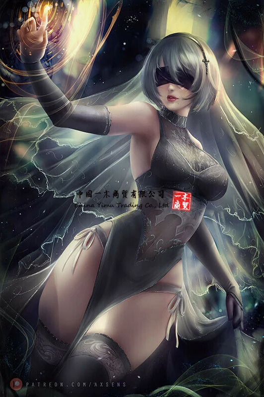 Плакат аниме наклейка Nier Automata 2B Искусство настенные наклейки для дома Декор Otaku