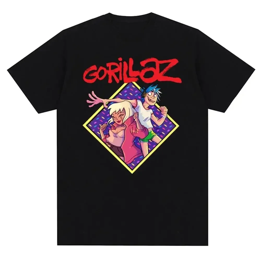 Musik Band Gorillaz Punk Rock Print T Shirt 90er Jahre Casual Fashion Kurzarm Urban Style Bedrucktes T-Shirt Fashion Statement Shirt – Detail 13