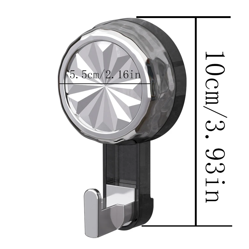 Vacuum suction cup rotating hook glass kitchen utensil suction cup hook transparent reusable heavy-duty bathroom hook 5