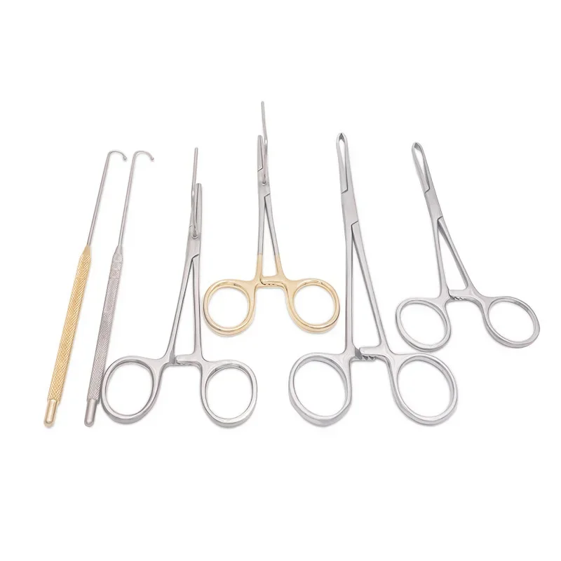 

Pet Sterilization Equipment Tool Set, Tissue Forceps, Hook Sterilization Forceps, Surgical Ligation Forceps