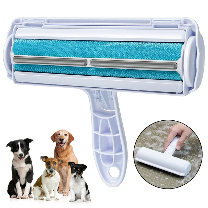Pet Hair Roller Remover 2-Way Dog Cat Pettine Strumento Conveniente Pulizia Spazzola Per Pelucchi Cane Gatto Spazzola Per Pelliccia Base Mobili Per La
