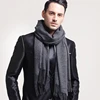 Classic Solid Colors Scarves Men Cashmere Soft Knitted Striped Scarf Long Tassel Neck Warmer Men's Winter Scarf 2024 New 3