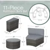 Outdoor Patio Furniture 11-Piece Half-Moon Sectional Round Set Curved Sofa with Coffee Table Suitable for outdoor courtyard use 6