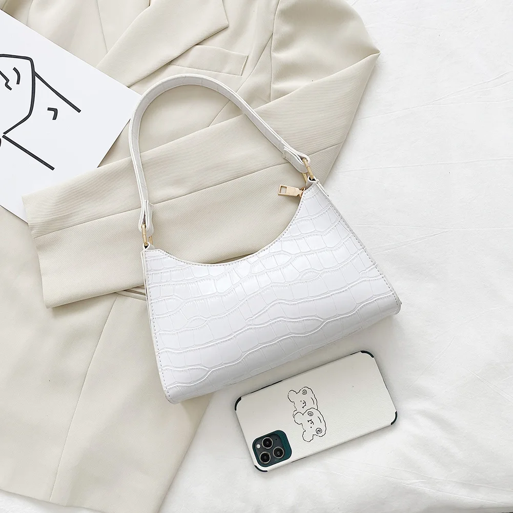 Fashion Women Handbag Alligator Pattern Shopping Handbags Solid Color Totes Bags Casual Zipper for Daily Shopping Leisure Travel