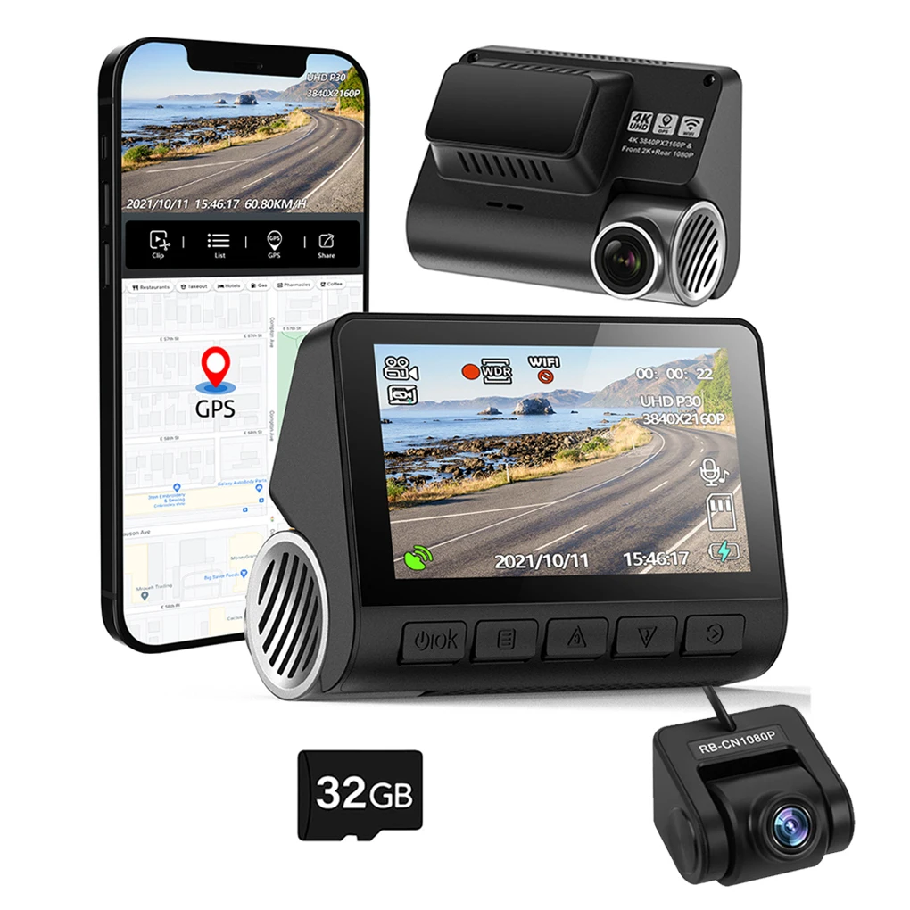 

GPS-видеорегистратор, 4G, Wi-Fi, два канала, 1080P, широкий угол обзора 170 °