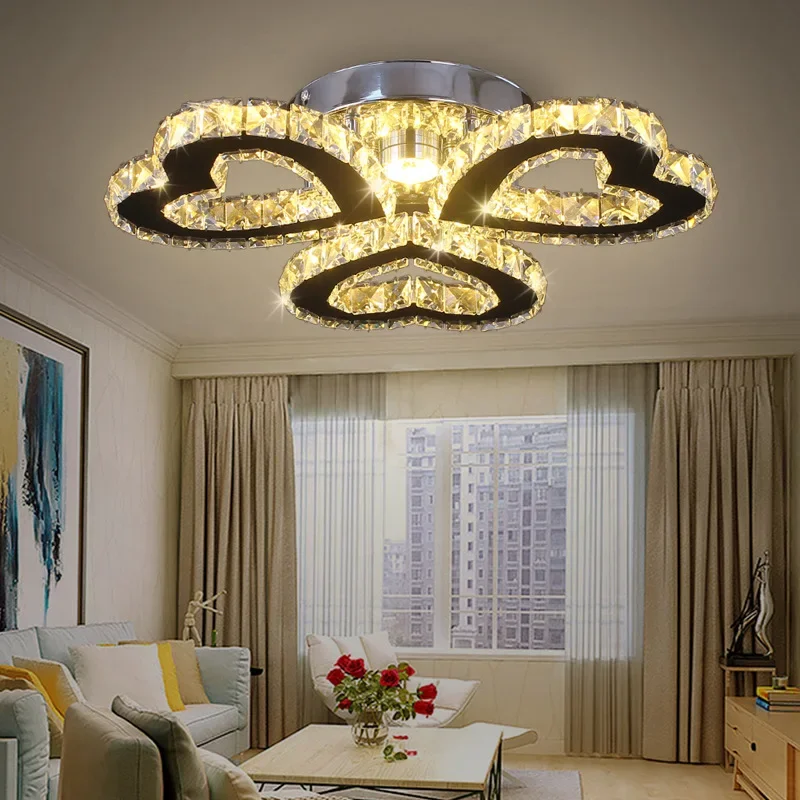 led chandelier ceiling chandelier art lighting fixtures Modern Lustres K9 Crystal Chandelier Ceiling Lamps 3 Rings Stainless Steel Hanging Light Fixture Led Pendant Lamp Home Appliance