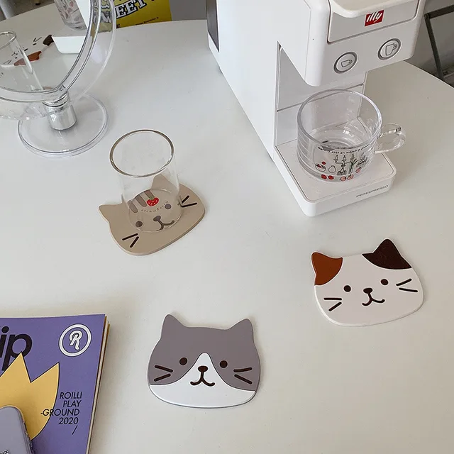 Japán Stílusú Ins Kreatív Aranyos Rajzfilm Cica Boaster Szigetelő Szőnyeg Nem Csúszás Vízálló Szilikon Placemat - Image 6