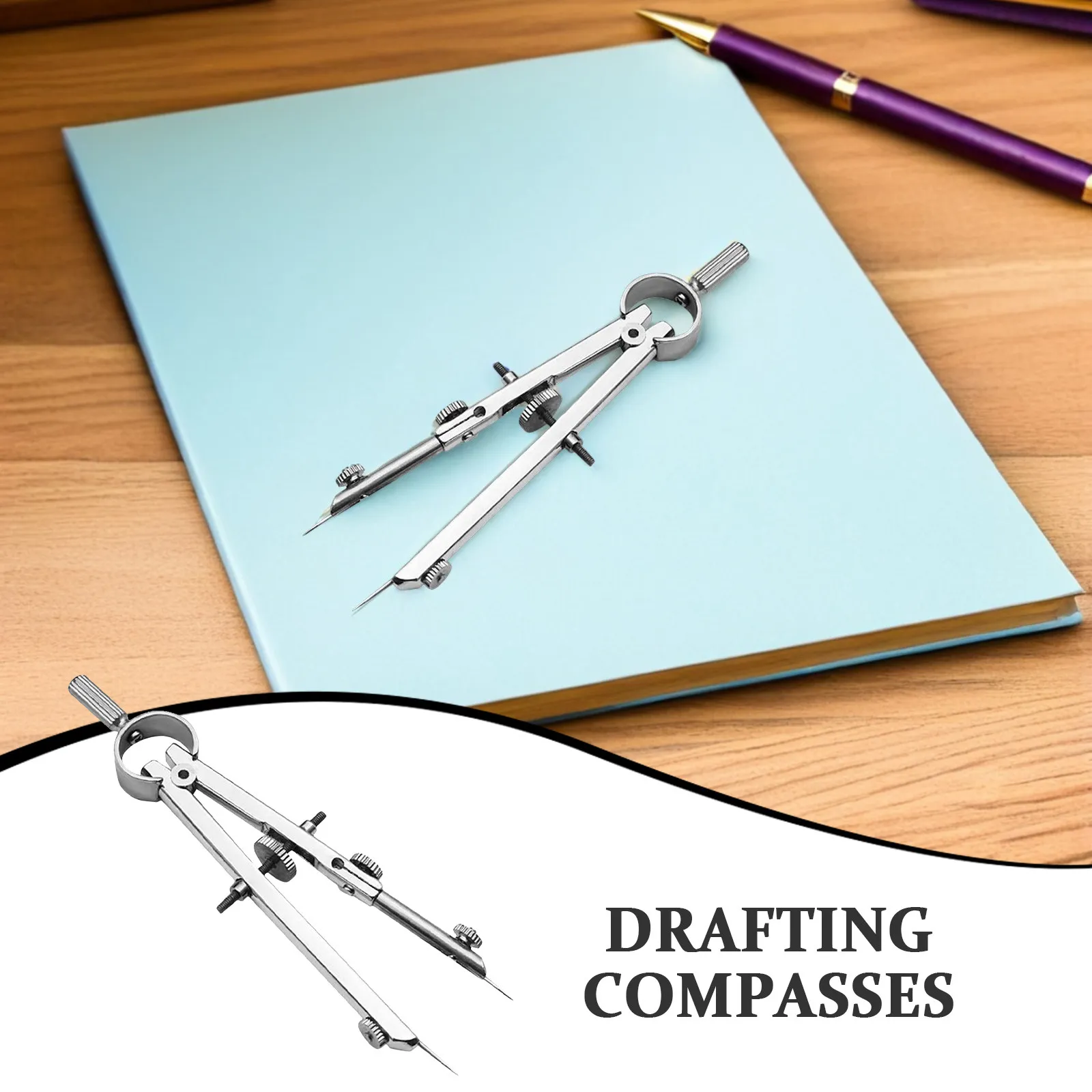 전문가용 금속 스프링 컴퍼스 재사용 가능한 컴팩트 디자인으로 도면, 제도, 기하학, 미술 교육, 정밀도에 적합
