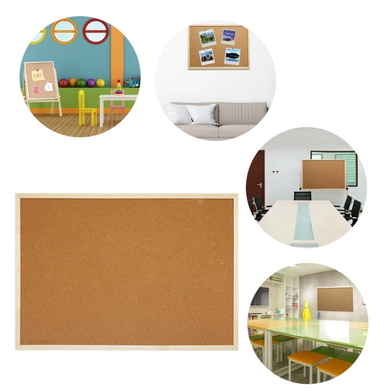 DOLLAR BOSS Bacheca in Sughero con Lino 30x40CM, Lavagna Autorigenerante, Bifacciale con Cornice in Legno per Casa, Cucina e Ufficio