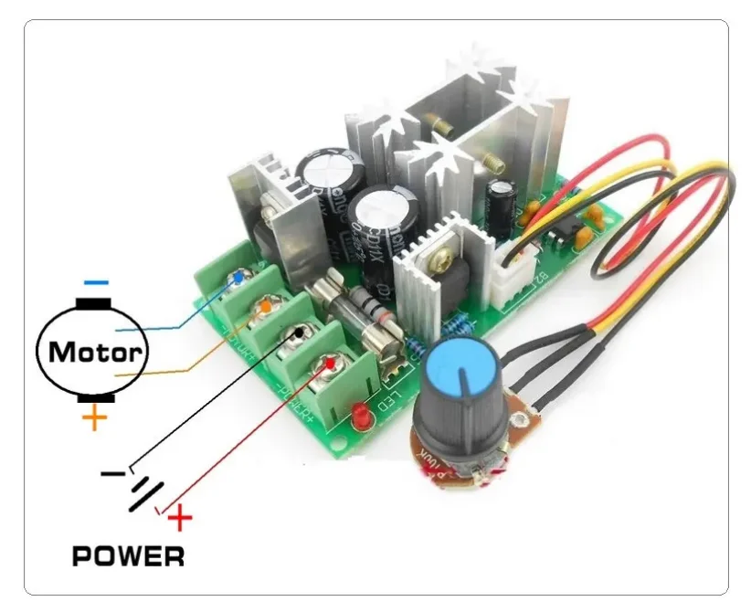 1pcs DC motor speed regulator 12V 24V 36V 48V High power drive module PWM Motor speed controller 20A current regulator