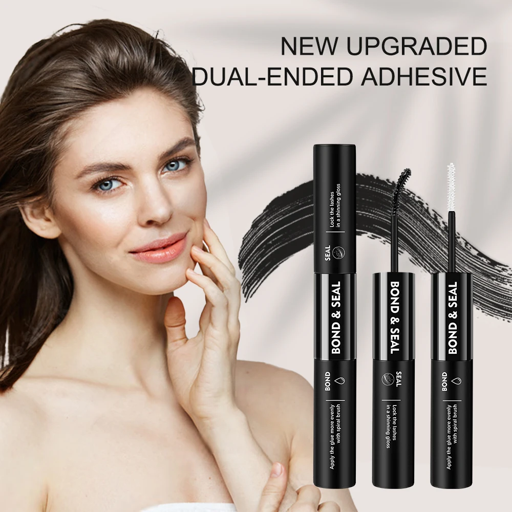 EASITENSION Glue False Eyelashes New Double Heads 2 In 1 Bond and Seal Lash Glue ,Waterproof Long Lasting 4