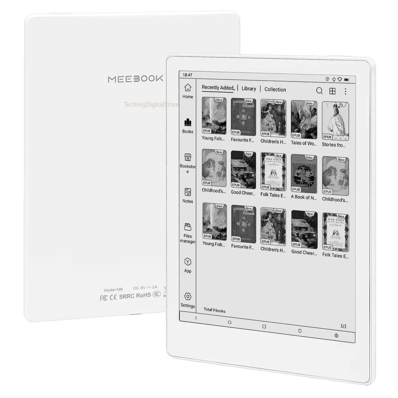 Original Meebook M8 E-book Reader 7.8 inch E-ink Screen Android 14 Ebooks reader and Fast Refresh 4G RAM 64GB ROM