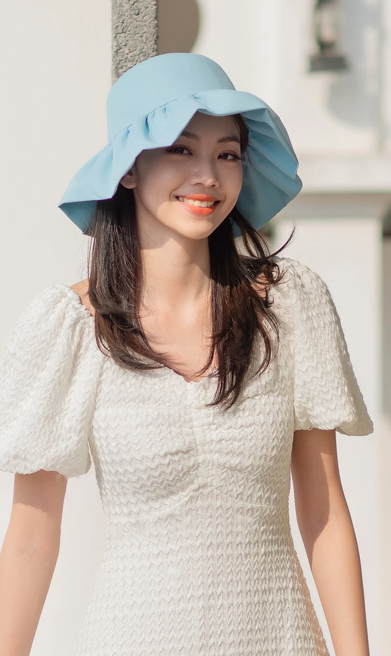 Ohsunny Sun Hats Fashion Korean Casual Ladies Flat tassel Bucket Cap Fisherman's Hat Beach Tourism Hats Women Cap UPF 50+ black fur bucket hat