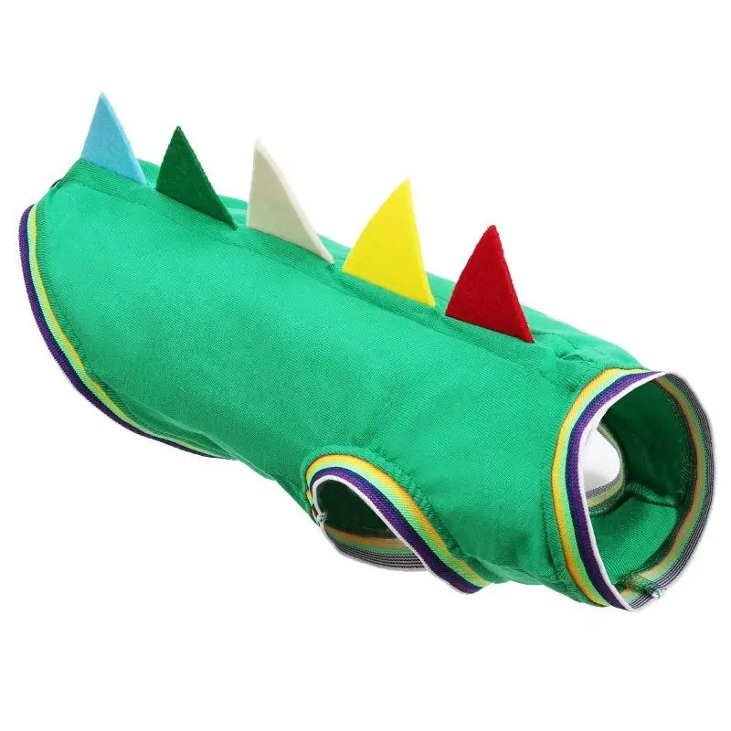 Dinosaur-Themed Dachshund Vest - Breathable Blue/Green Pet Costume