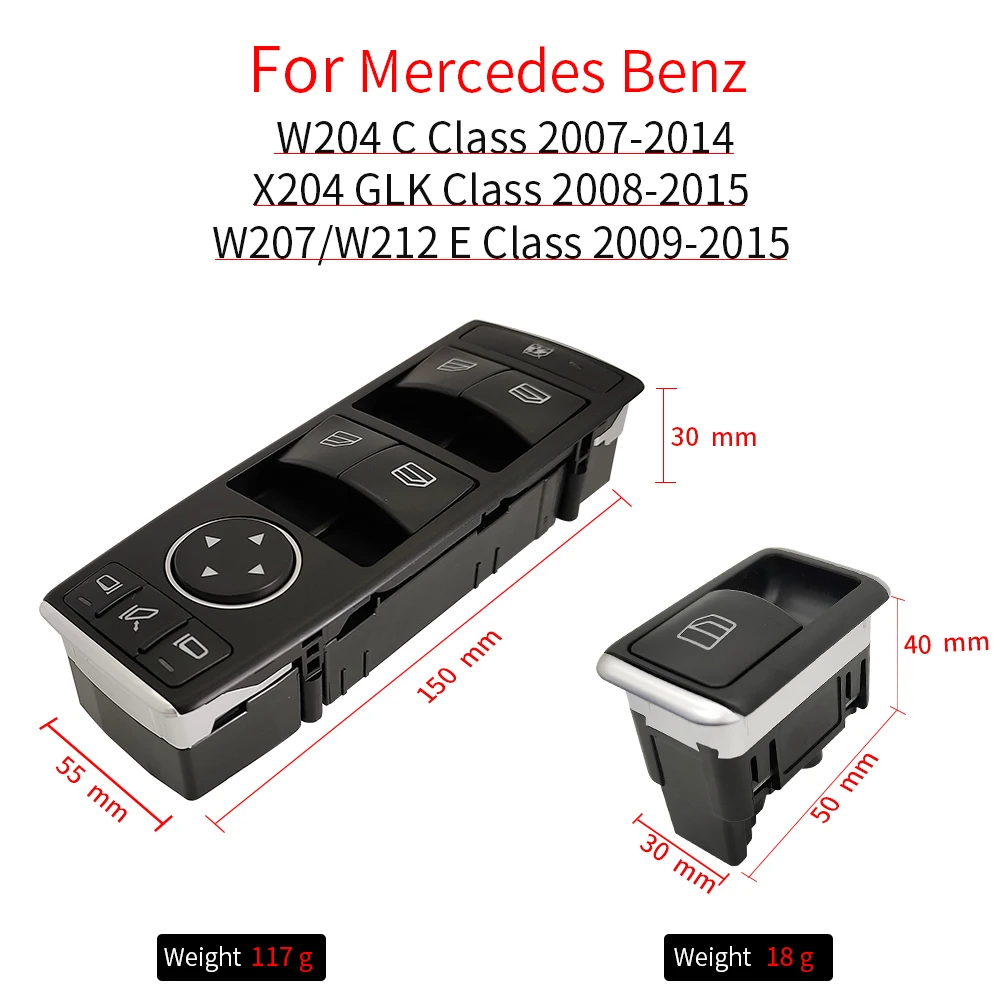 Car Window Switch Replacement for Benz W204 W212 W207 X204 Mercedes C E GLK Class C200 E300 2049055402