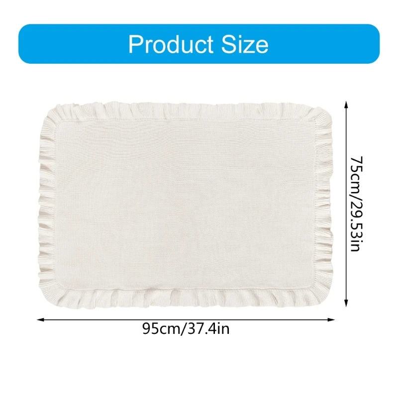Baby Blanket for Newborns Cotton Ruffle Knitted Wrap Towel Soft and Breathable Bed Blanket for Autumn Winter 75x95cm 5