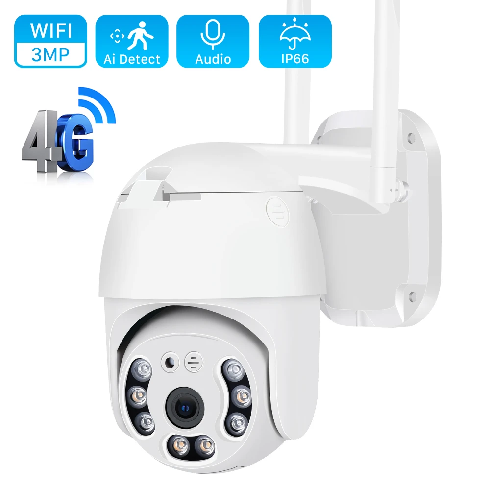 4g Sim Card Wifi Ip Camera 1080p 3mp Full Hd Wireless Wifi Outdoor Ptz