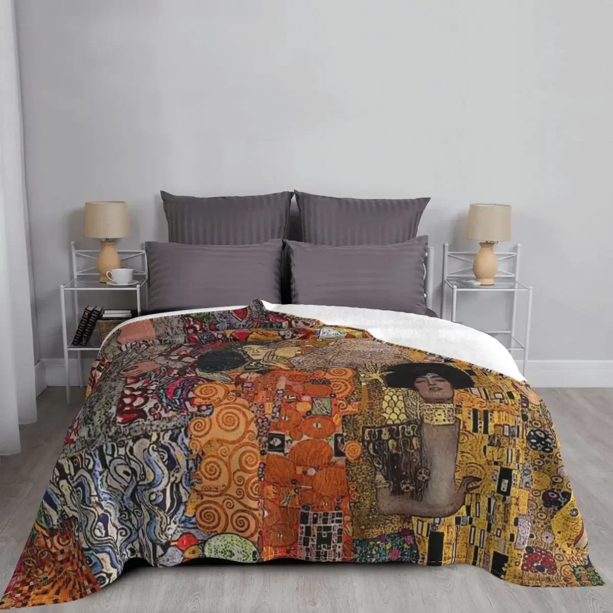 Gustav Klimt Blanket Coral Fleece Plush Decoration Family the Three Ages of Women Super Soft Throw Blanket for Bed Outdoor Quilt 4