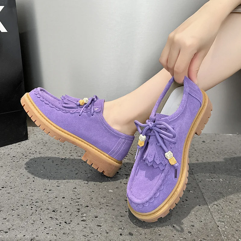 NEWFashionable 술 여성 얕은 입 단일 신발 봄 신상품 스웨이드 품질 편안하고 우아한 플랫 신발