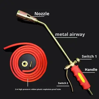 Weed Burner Kit Butane Burner Welding Gas Torch Flame Gun Flamethrower Outdoor Camping BBQ Portable Soldering Heat Gun 5