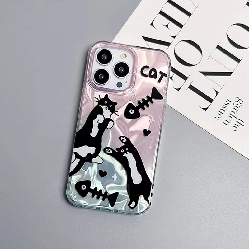 Sakura Bowknot Cat Polka Dot Phone Case