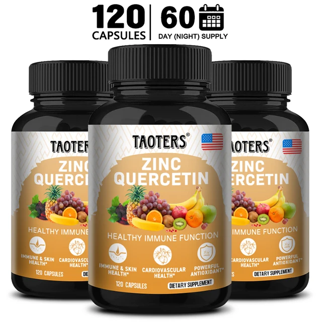 Quercetin Antioxidant Supplements Lung Support Cardiovascular Skin Health Immune Function Anti-Inflammatory Beauty & Health Zinc