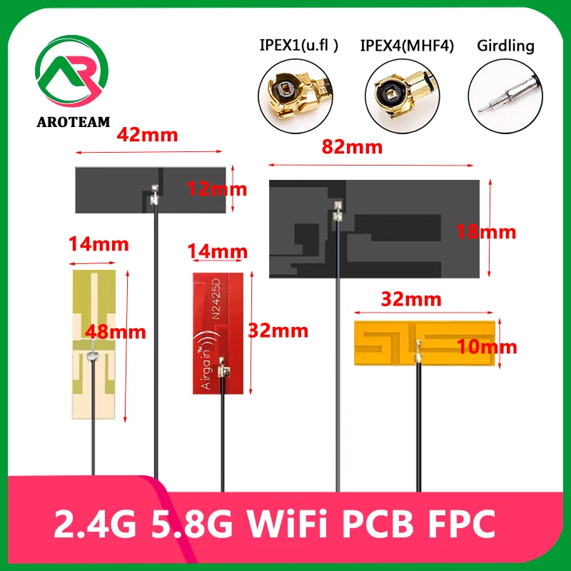 10PCS 2.4 5.8G Dual Band internal High Gain 10dbi antenna FPC patch antenna FPC Flexible PCB Antenna