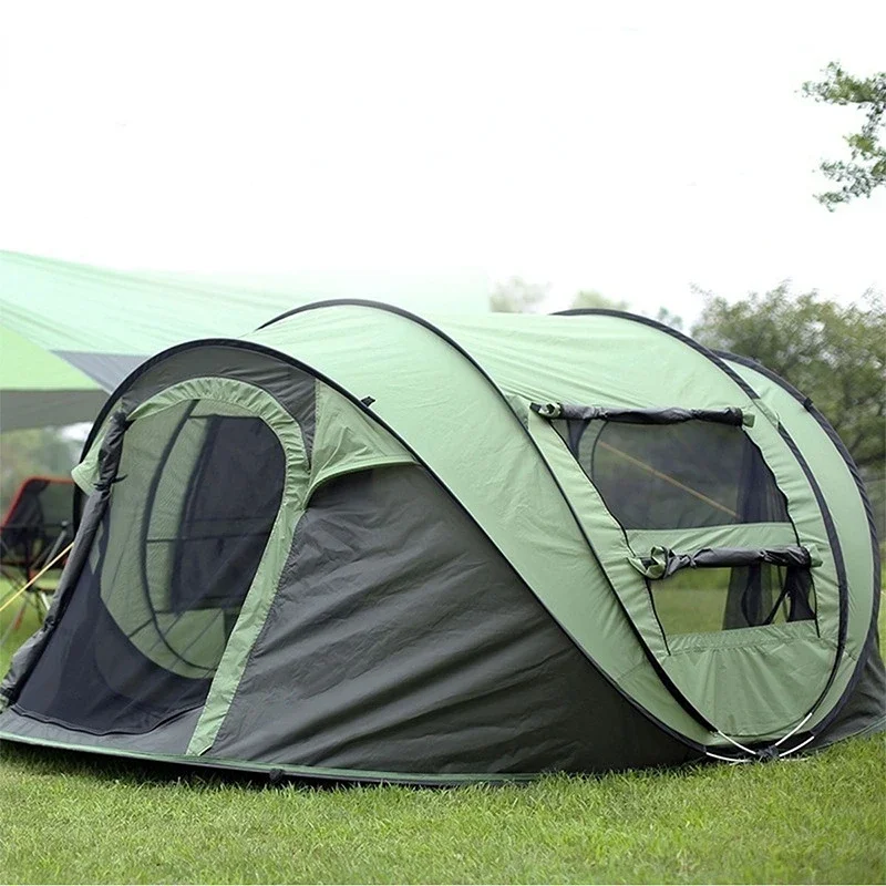 Outdoor 3-4 People Fully Automatic Quick Open Tent Folding Large Space Beach Tent Tente De Camping Pop Up