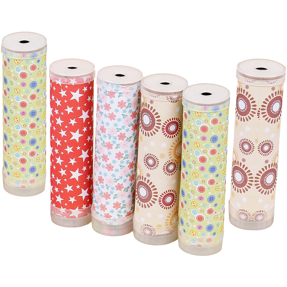 6 Pcs DIY Kaleidoscope Tool Printed Paper Teaching Aids Christmas Suite Kids Materials Tools Kits Making Props Child Toys Hand