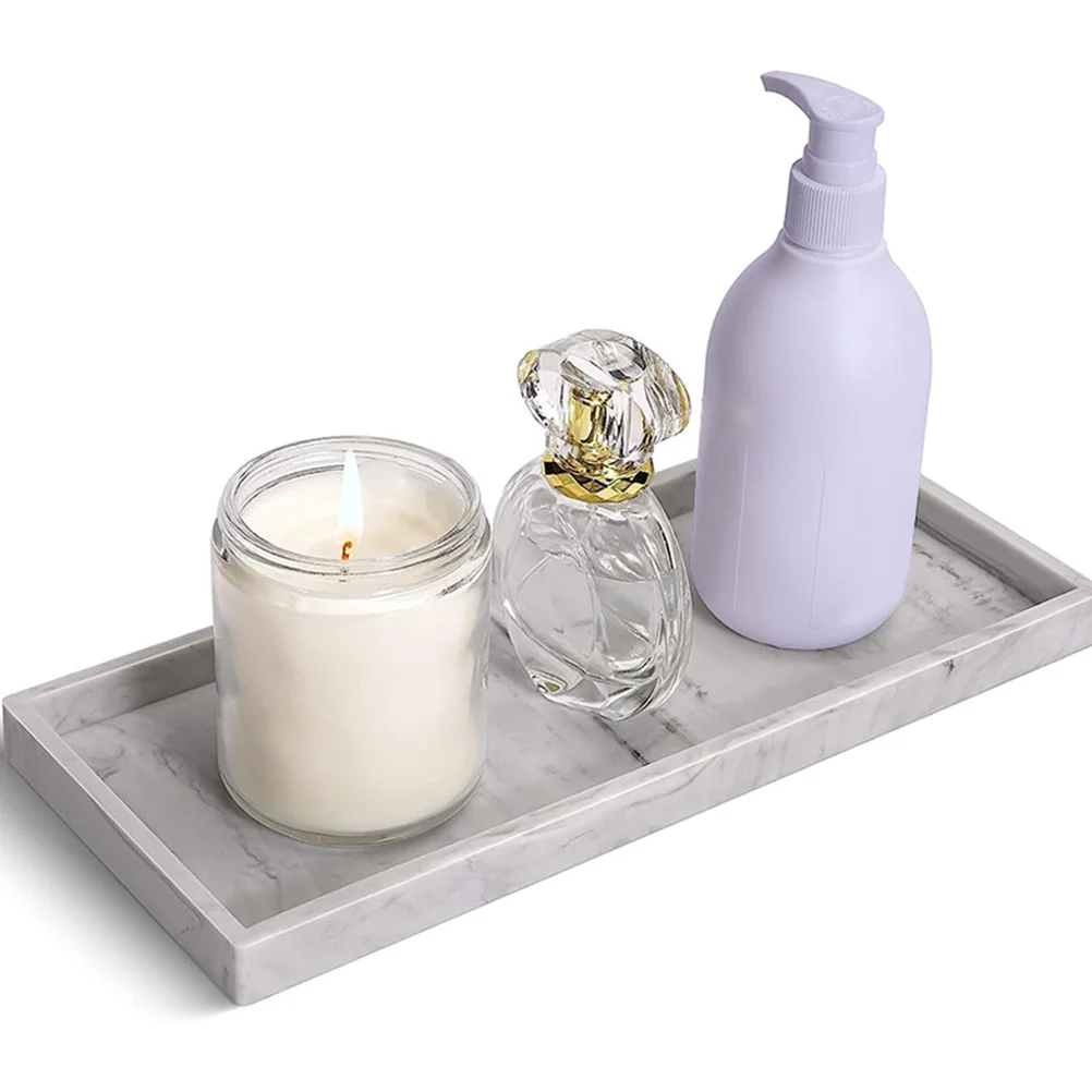 Dresser Marble Tray Kitchen Counter Decorative Bathroom Tub Vanity Silica Gel Organizer Trays