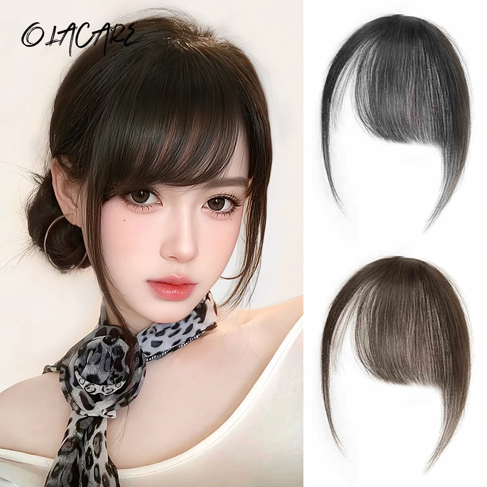 Synthetic Brown Hair Bangs Clip for Women