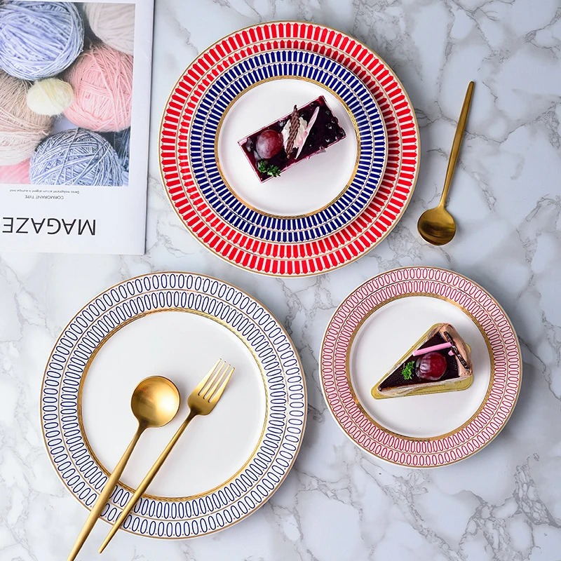 

Nordic Ceramic Dinner Plates Western Food Dish Cake Dessert Steak Plate Party Restaurant Household Tableware Decoration Plate