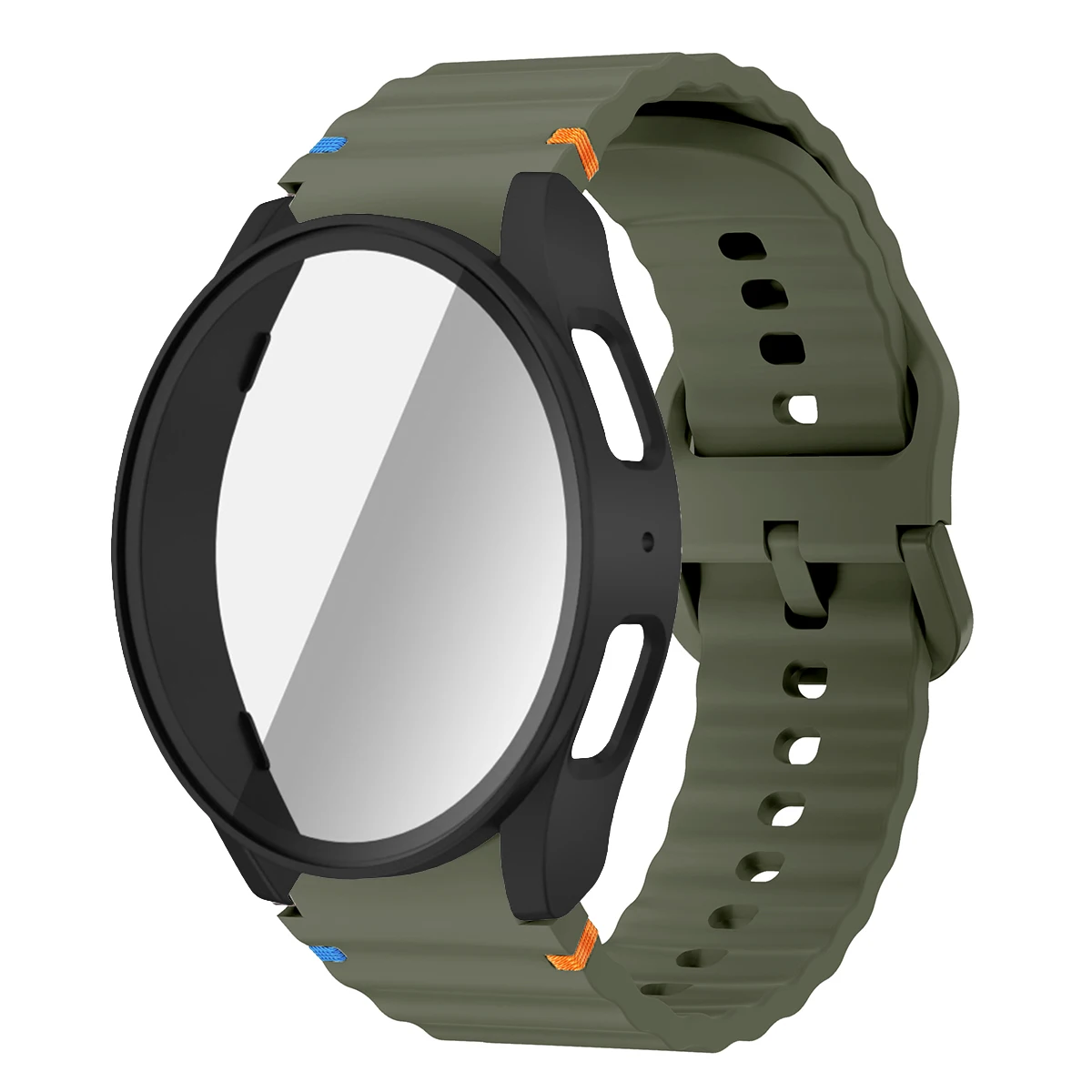 Silicone Watch Band with Case and Screen Protector Bumper