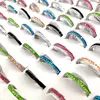 Wholesale 20/50/100pcs Multi-colored Beautiful Zircon Stainless Steel Rings Women's Couples Wedding Jewelry Lovers Gift 3