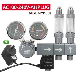 Advanced CO2 Regulator with Solenoid Valve and Bubble Meter - TR21 (Dual module - AU plug)
