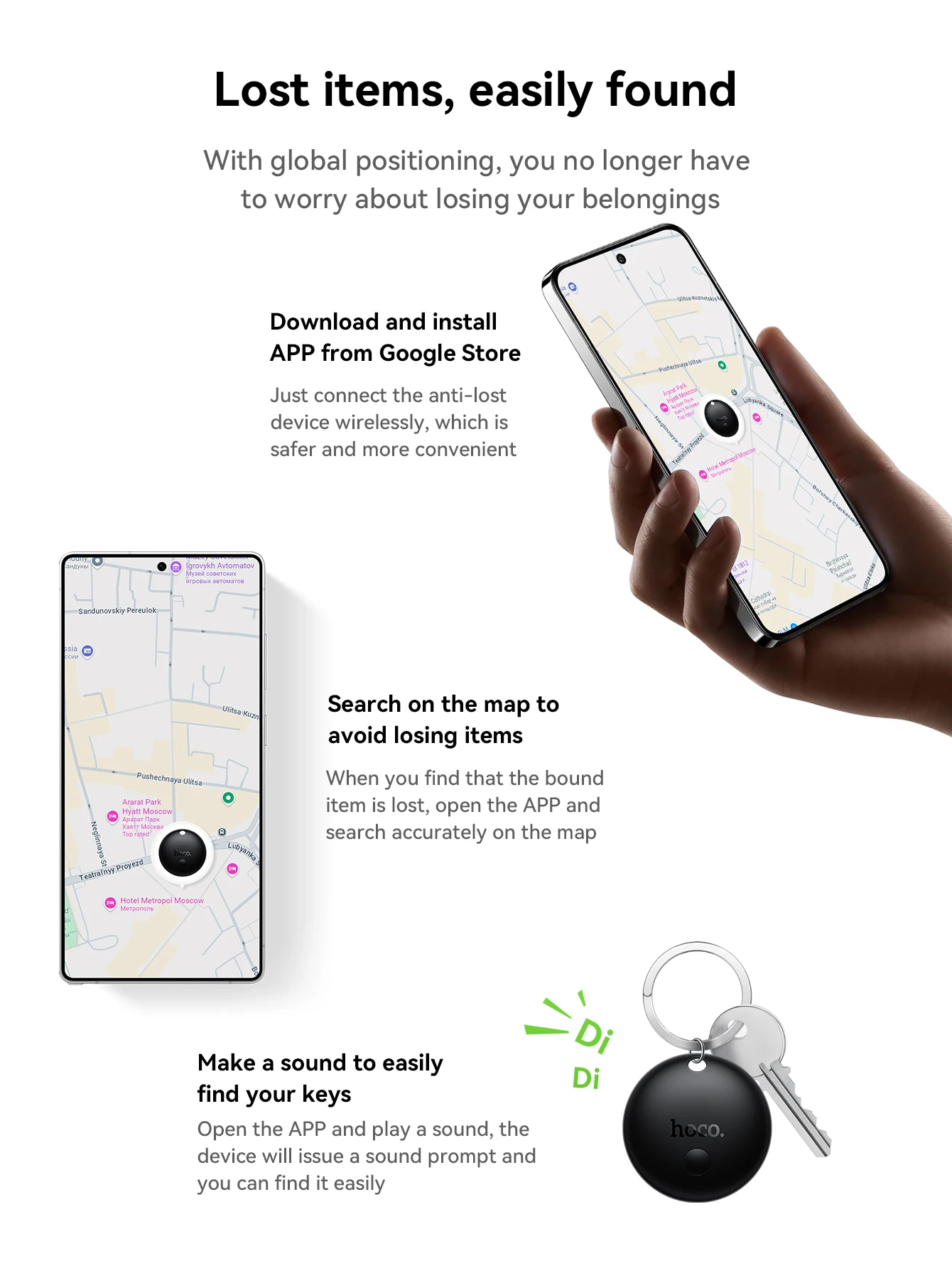HOCO E93A Smart Tracker for Android (Google Find)